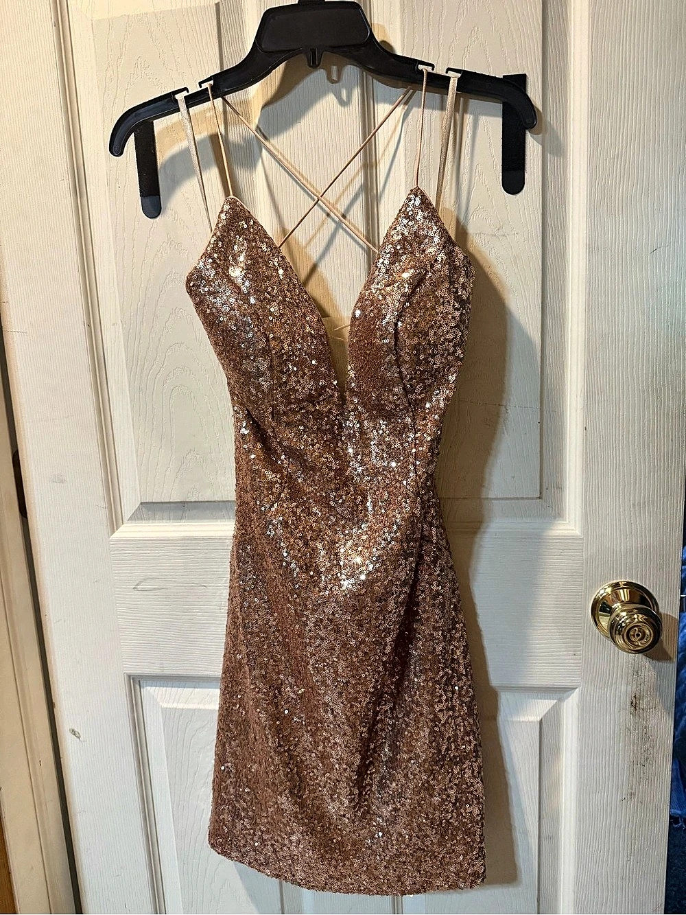 Promgirl Sequin Mini Dress in Brown Size 6